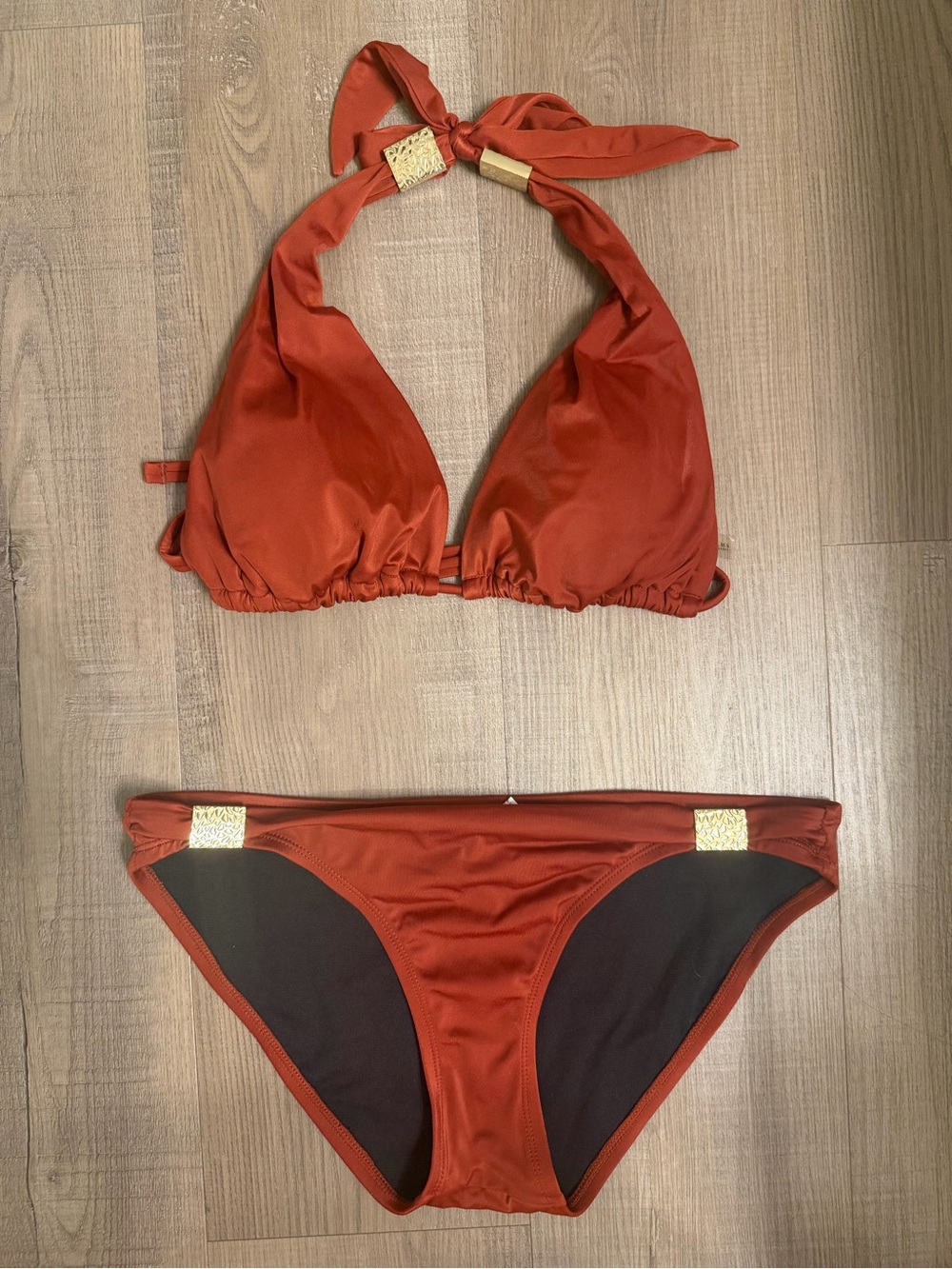 White House Black Market Rust Red Halter Bikini Set